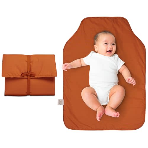 Natemia Baby Portable Diaper Changing Pad - Portable Changing Pad for Baby, Flexible Design for Travel, Machine Washable Percale Cotton, Made in Turkey, Baby Essentials