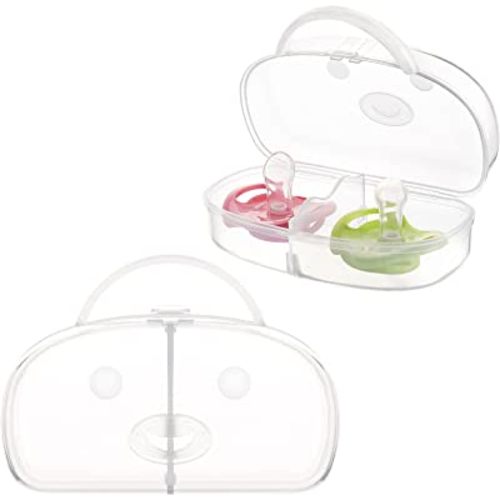 Accmor Pacifier Case, Pacifier Container Can Storage 2 Pacifiers, Baby Pacifier Holder Case for Travel, BPA Free, Transparent, 2 Pack