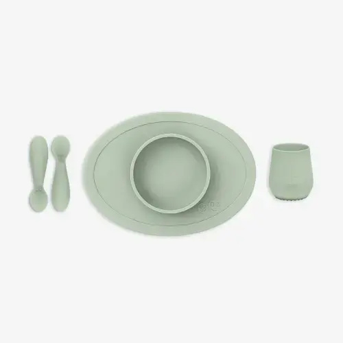 First Foods Set / Silicone Spoon, Cup & Suctioning Bowl for Infants