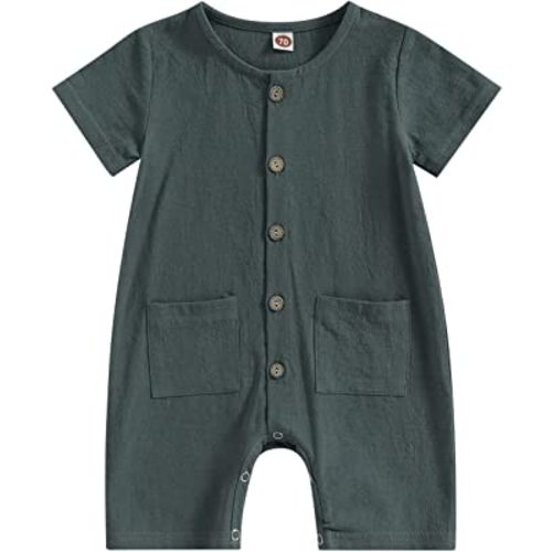 CIYCUIT Newborn Baby Boy Girl Romper Clothes Infant Solid Ribbed Onesie Bodysuit Jumpsuit Outfits