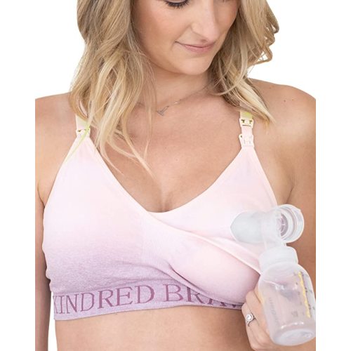 Kindred Bravely Sublime Hands Free Sports Pumping Bra | Patented All-in-One Pumping & Nursing Sports Bra - Regular - Large - Ombre Purple