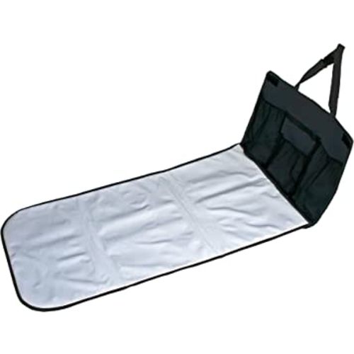 J.L. Childress Pockets 'N Pad, Portable Diapering Station for Your Vehicle, Detachable Changing Pad, Pocket Panel for Storage, Fully Padded, X-Large Dimensions (36" x 18"), Black