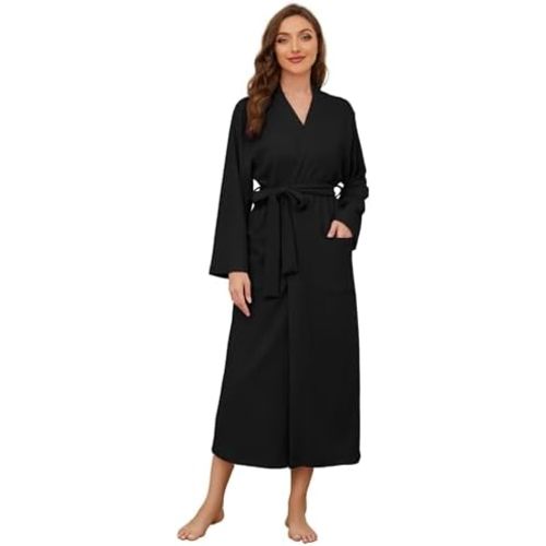 U2SKIIN Women Robes Long Knit Bathrobe Soft Sleepwear Comfortable Ladies Stretch Loungewear