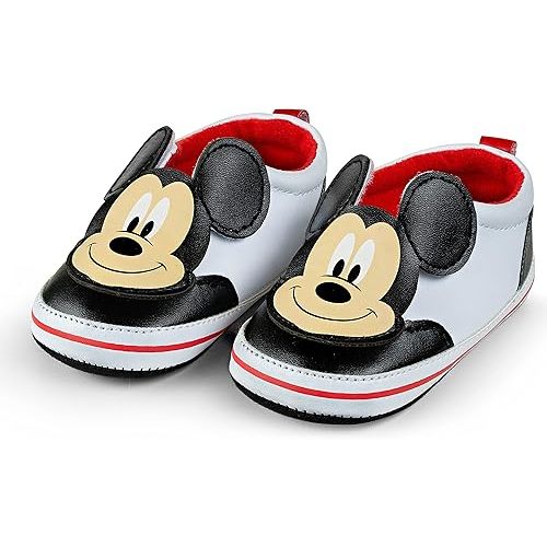 Disney Mickey Mouse White Infant Shoes - Easy Velcro in and Out - Size 12-24 Months