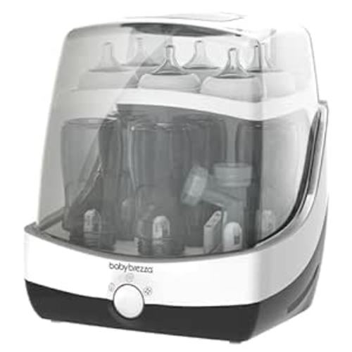 Baby Brezza Superfast - Just 10 Minutes - Baby Bottle Sterilizer + Dryer - Electric Steam Sterilization – Universal Sterilizing for All Bottles: Plastic + Glass + Pacifiers + Breast Pump Parts