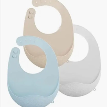PandaEar 3 Pack Super Light Silicone Baby Bibs for Boys Girls| Waterproof Baby Bibs with Pocket Food Catcher, Soft Adjustable Silicone Feeding Bibs