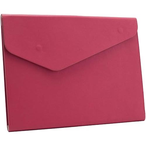 Enyuwlcm PU Leather A4 File Folder Document Holder Waterproof Portfolio Envelope Folder Case with Invisible Magnetic Closure Red