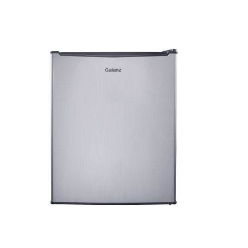 Galanz 2.7 Cu ft Mini Fridge for Office, Dorm, Small Spaces, Stainless Steel Look, New