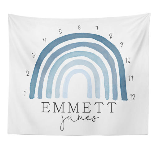 Rainbow Personalized Milestone Calendar | Blues