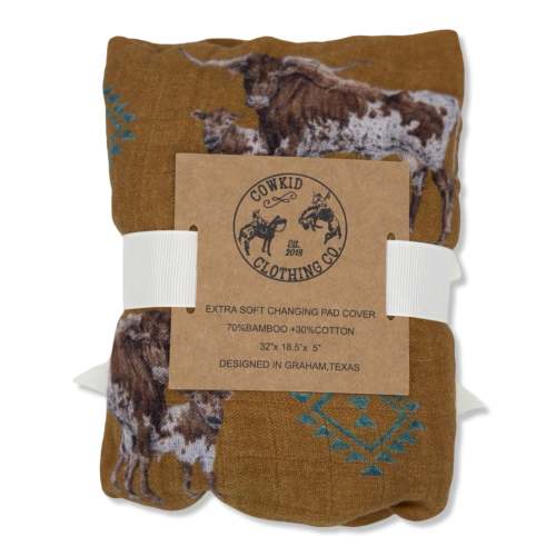 Southwest Longhorn Bamboo Muslin Changing Pad Cover