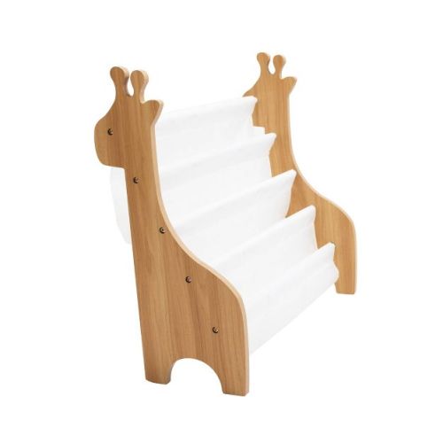Humble Crew 25"H 4 Tier Kids' Storage Giraffe Book Rack Natural Wood