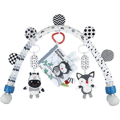Baby Activity Travel Mobile Arch Toy, Black and White Crib Toys (Animal)