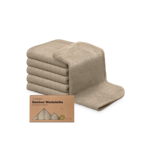KeaBabies Deluxe Baby Washcloths, Earth Brown