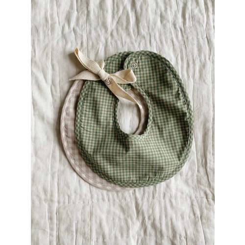 Bibi bib 2-pack green check