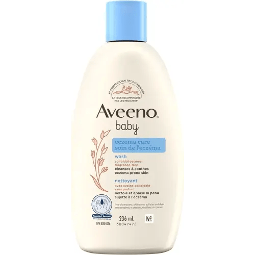Aveeno Baby Eczema Care Wash With Colloidal Oatmeal for Extra Dry Skin, Tear Free and Unscented, 236 ml