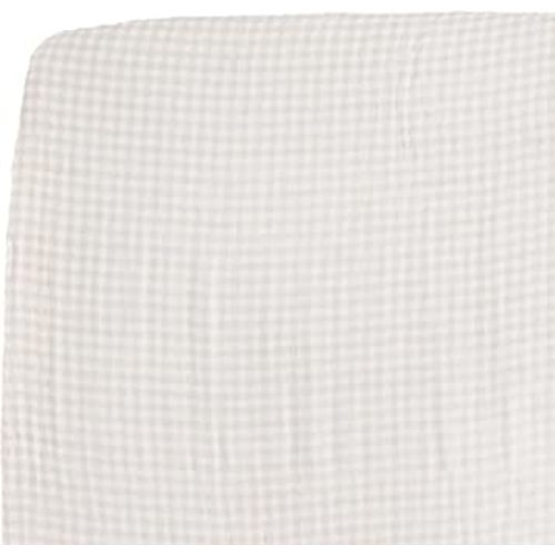Little Unicorn Premium Crib Sheet | Breathable & Super-Soft Muslin Fabric (Tan Gingham)