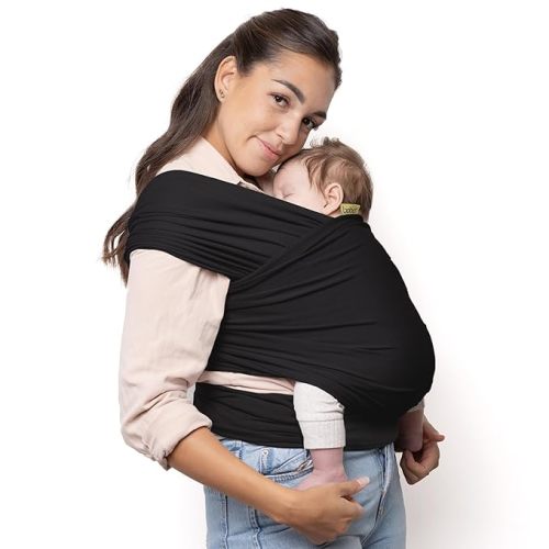Boba Wrap Baby Carrier, Black - Original Stretchy Infant Sling, Perfect for Newborn Babies and Children up to 35 lbs