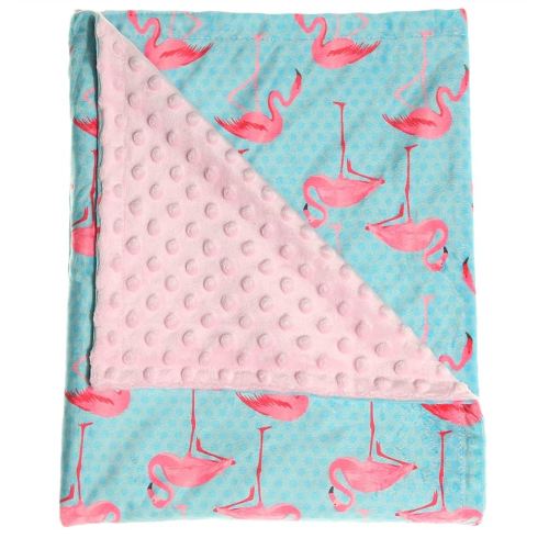 Super Soft Minky Baby Blanket With Double Layer Dotted Backing - Pink Flamingo Security for Newborns, Nursery, Stroller, Receiving, Toddlers, Crib Bedding for Boy or Girl (30 x 47 Inch)