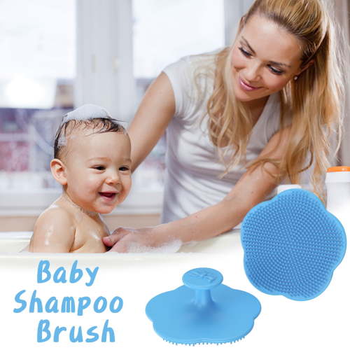 Baby Bath Brush | Newborn Scalp Massager & Shampoo Brush for Cradle Cap | Soft Silicone Infant Bathing Tool for Gentle Head Cleaning & Itch Relief | Cute Baby Shower Gift for Moms