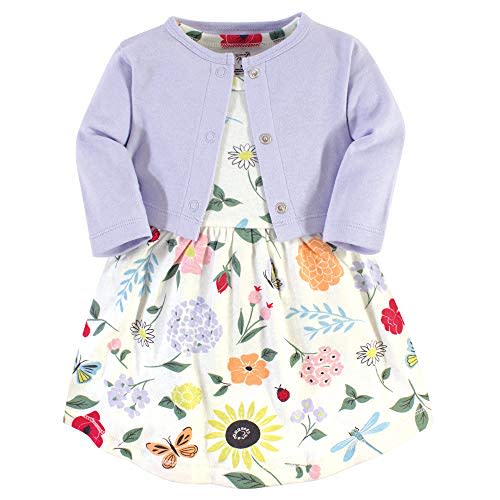 Touched by Nature Baby Girl Organic Cotton Dress and Cardigan