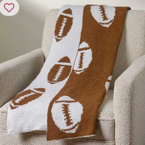 White and Brown Football Cloud Throw | Kirklands Home