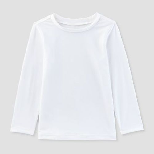 Toddler Long Sleeve Rash Guard Top - Cat & Jack™ White 2t: Fit, Upf 50+, Recycled Polyester, Machine Washable
