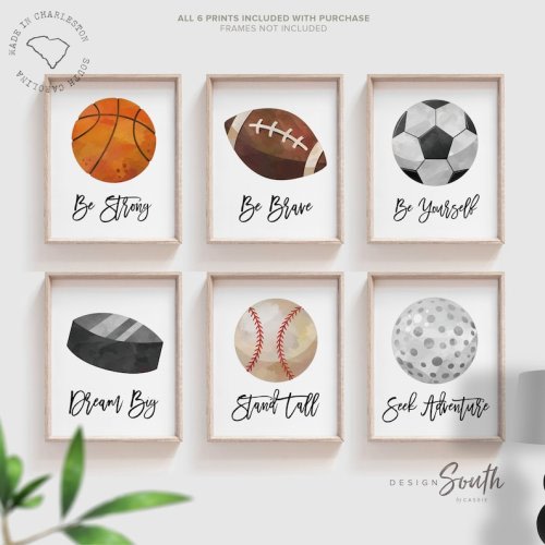 Sports Boys Room Wall Art Toddler Inspirational Wall Art Set - Etsy