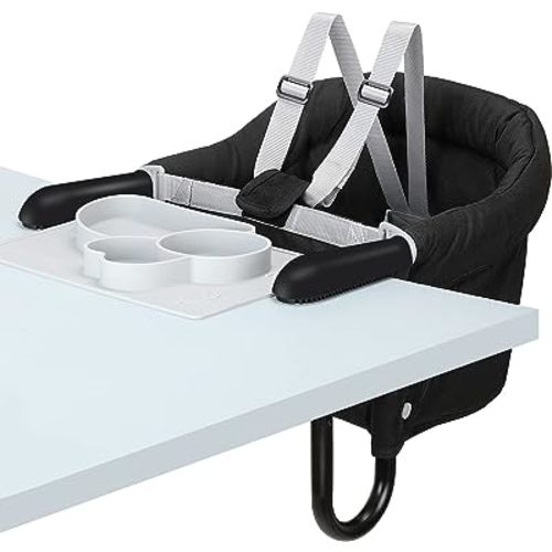 Hook On Chair, Fold-Flat Storage and Tight Fixing Clip on Table High Chair, Removable Seat Cushion, Fast Table Chair with Dining Tray Plus