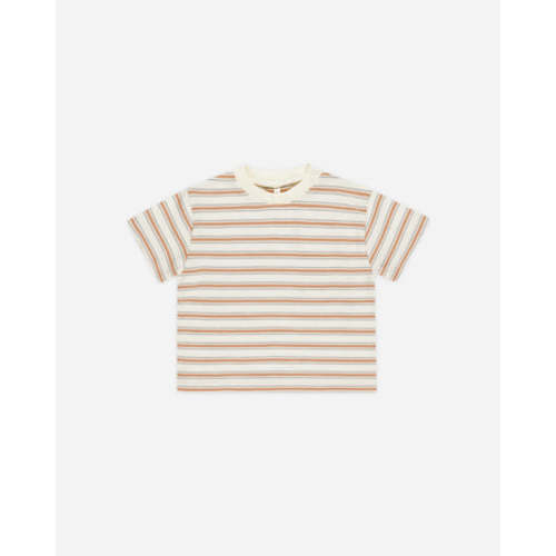 100% Cotton Relaxed Tee || Grapefruit Stripe
