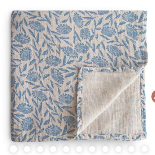 Mushie Organic Cotton Muslin Swaddle Blanket