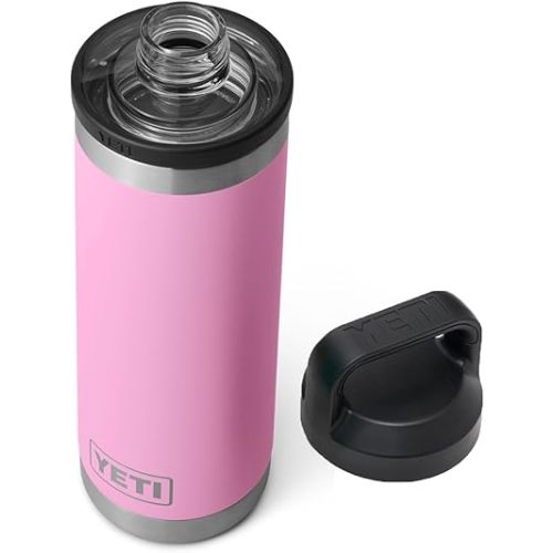 YETI Rambler 18 oz Bottle, Leakproof, Vacuum Insulated, Stainless Steel with Chug Cap, Power Pink