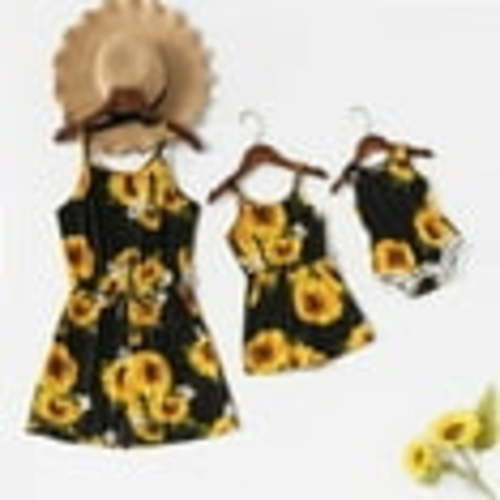 PatPat Rompers for Women Romper Mommy and Me Summer Romper Family Matching Outfits, Baby Girl Rompers