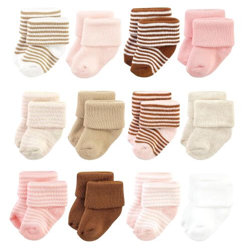 Hudson Baby Baby Girls' Cotton Rich Newborn and Terry Socks