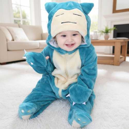 Baby Snorlax Fleece Romper, Anime Inspired Toddler Outfit, cozy newborn fleece onesie