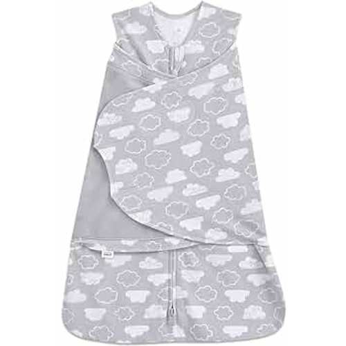 HALO 100% Cotton Sleepsack Swaddle, 3-Way Adjustable Wearable Blanket, TOG 1.5, Clouds, Newborn, 0-3 Months