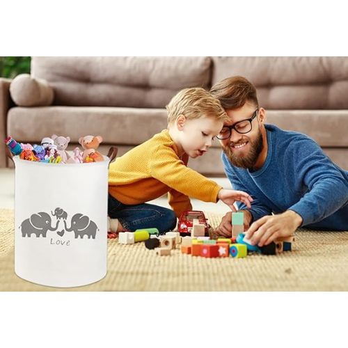 HIYAGON Baby Laundry Basket Hamper Cute Storage Bin for Kids Room Toy Organizer Home Decor Baby Hamper