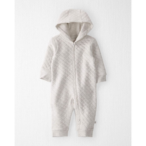 Baby Organic Cotton Quilted Double Knit Hooded Pram