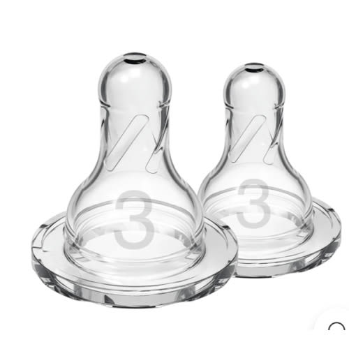 Dr. Brown’s Natural Flow® Narrow Baby Bottle Silicone Nipple, 2-Pack