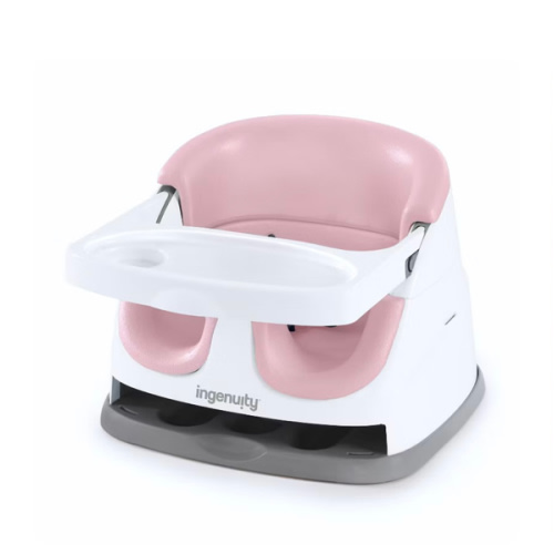Ingenuity Baby Base 2-in-1 Booster Feeding And Floor Seat With Self-storing Tray - Peony