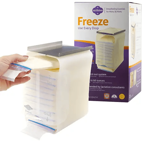 Fairhaven Health Milkies Freeze Organizer for Breast Milk Storage Bags, Container Storing System for Freezing Breastmilk to Feed Baby, Reusable Breastfeeding Accessories, Use with Standard Milk Bags