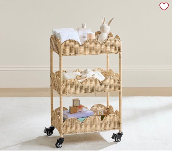 Palmer Scallop Tiered Storage Cart