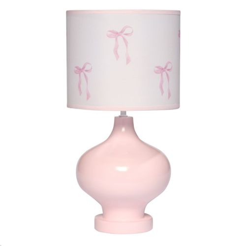 Lambs & Ivy Coquette Floral Aesthetic Pink Bows Lamp with Shade