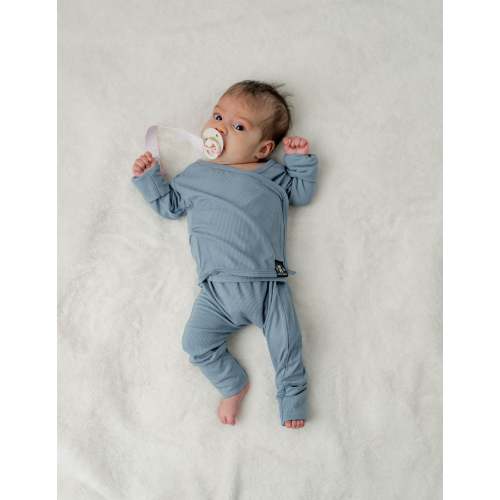 Wrap-A-Roo™ Wrap Opening Romper in Stellar Blue