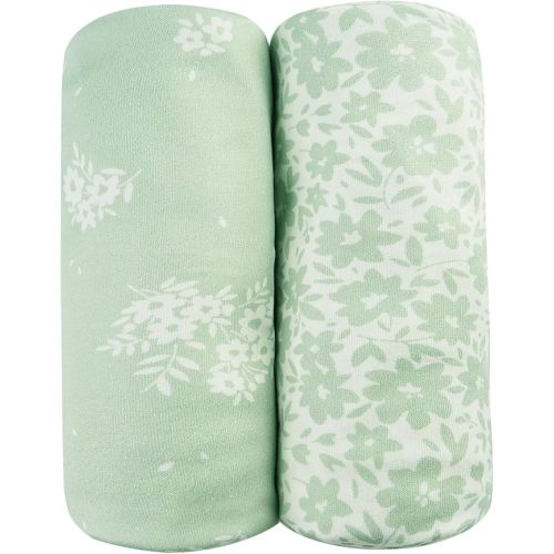 Jersey Swaddle Blanket, Ultra Soft Stretchy Receiving Blanket, Newborn Swaddle Wrap for Boys & Girls, 40 x 30 inches, 2 Pcs