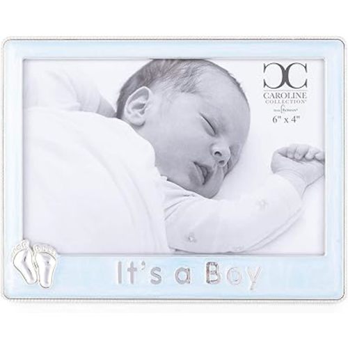 Roman Giftware Inc., Caroline Collection, New Baby, 5" H Blue ITS A BOY Frame 6X4,Religious, Inspirational, Durable (1x6x5)