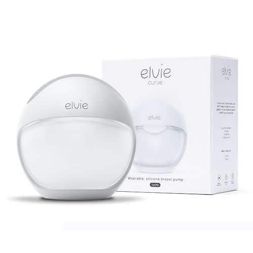 Elvie Curve - Manual Wearable Breast Pump - Hands-Free, Kick-Proof, Portable Silicone Pump that Can Be Worn in-Bra for Gentle, Natural Milk Expression - Breast Feeding Essentials