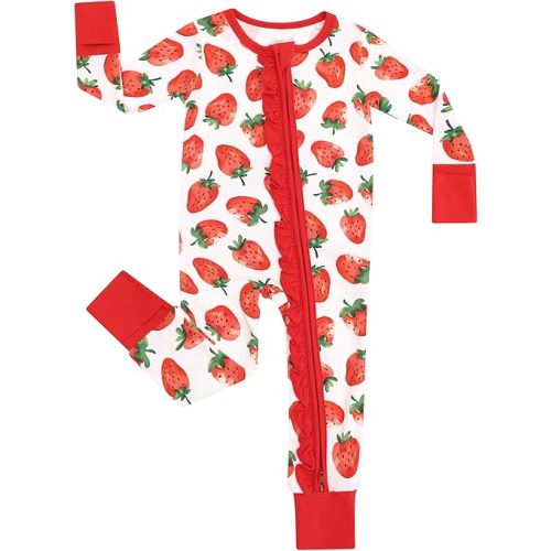 Baby Girl Romper Long Sleeve Jumpsuit Infant Zipper Outfit Toddler One Piece Clothes, Viscose Made from Bamboo