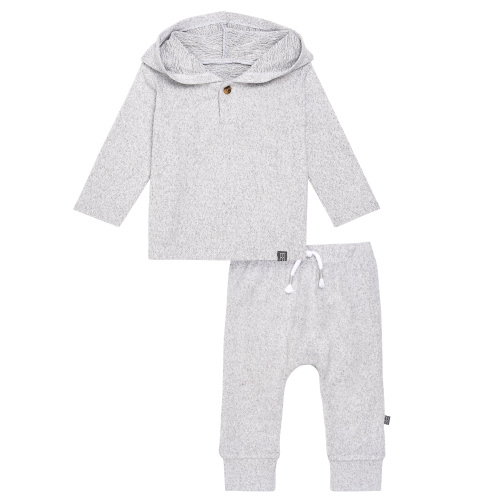 Modern Moments by Gerber Baby Boy Hooded Hacci Top and Pant Set, Sizes 0/3 Months - 24 Months