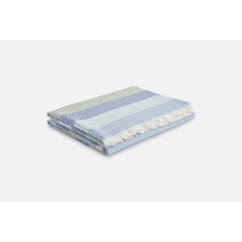 Blue Striped Kileen Lambswool Baby Blanket