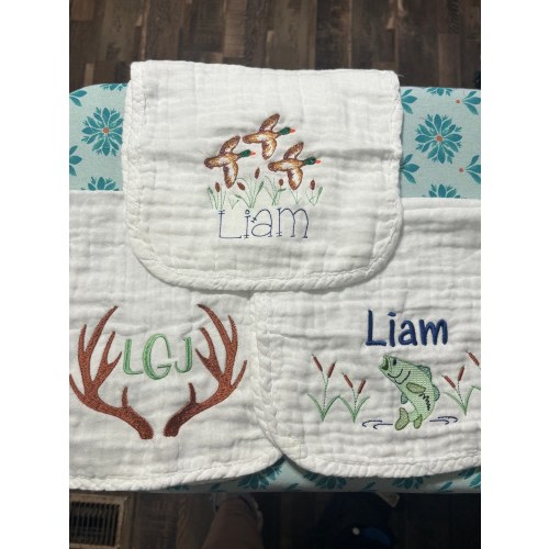 Muslin Burp cloths personalized